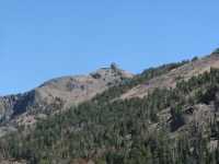 Climbing to the tower atop Mt. Washburn